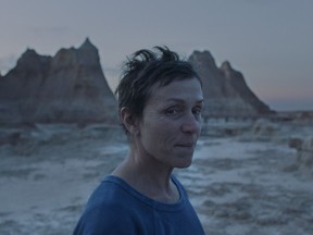 Frances McDormand in Chloé Zhao's Nomadland, a frontrunner in several categories at the Oscars.