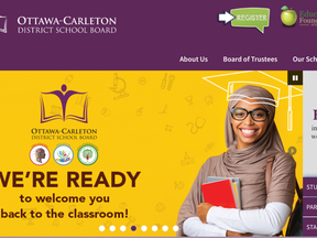 A screen capture from the home page of the Ottawa-Carleton District School Board.