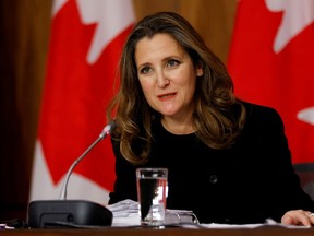 Canada's Deputy Prime Minister and Minister of Finance Chrystia Freeland.