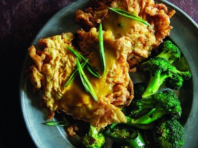 Home-style egg foo yung with curry gravy from Vegetarian Chinese Soul Food.