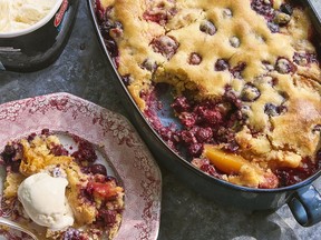 Any frozen fruit and cornmeal cobbler from Simply Julia.