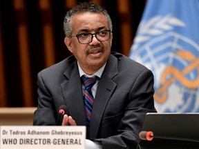 FILE PHOTO: World Health Organization (WHO) Director-General Tedros Adhanom Ghebreyesus.