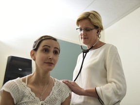 Gatineau's Stefany Dupont with her hematologist, Dr. Jill Fulcher, who helped Dupont enroll in a U.S. clinical trial using cutting edge CAR-T therapy after her leukemia returned for a second time in February 2017.