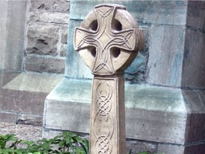 On April 28, 2021, the Celtic cross in the garden of St. Andrew's Presbyterian church on Kent Street was stolen. (