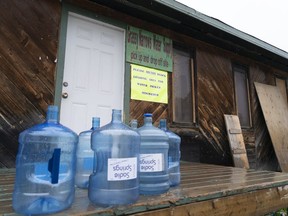 Files:  Water bottles are shown in the Grassy Narrows First Nation in northwestern Ontario in 2019.