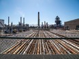 Files: General view of the Imperial Oil refinery, located near Enbridge's Line 5 pipeline, which Michigan Governor Gretchen Whitmer ordered shut down in May 2021, in Sarnia, Ontario, Canada March 20, 2021.