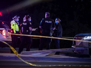 Ottawa police were on the scene of a shooting that took place Sunday evening. Another part of the investigation was taking place at the intersection of Woodroffe Ave. and Baseline Road where a vehicle was taped off.