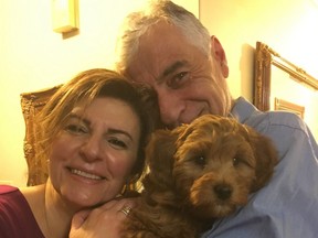Elie Nasrallah, wife Nancy and Wynston, daughter Christine's dog.