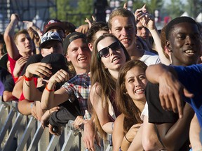 Crowds look on while A$AP Rocky raps as Bluesfest enters day seven of the annual music festival.