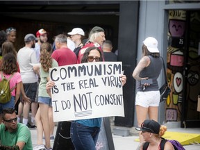 Outdoor vendors in the ByWard Market had their hours cut short Saturday, May 22, 2021, due to an anti-masking protest that was being held for a second weekend.