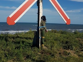 A photo obtained by Reuters on May 8, said to be shot March 2019 at Solenzara Air Base, Corsica, France, shows a man tied to a target on a firing range who French lawyer Frederic Berna identifies as his client, a French Air Force pilot who filed a complaint for hazing.