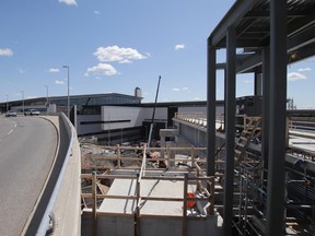 Construction of the LRT stage 2 southern expansion near the future Airport Station.