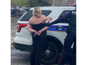 A woman is arrested by Ottawa police after an abduction attempt on Mother's Day, May 9, 2021.