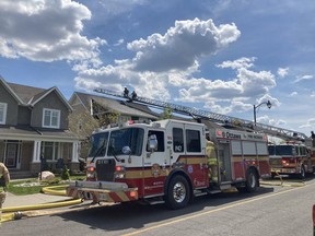 Ottawa Fire Services received a 911 call at 1:43 p.m. reporting smoke and flames coming from the roof of a home on Blackleaf Drive in Barrhaven.