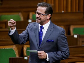 Bloc Quebecois leader Yves-Francois Blanchet speaks during Question Period in the House of Commons on Parliament Hill in Ottawa, Ontario, Canada May 5, 2021.