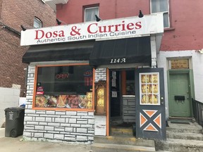 An exterior photo of the Gloucester Street restaurant Dosa & Curries.