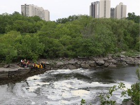 Ottawa Fire and Ottawa Police at Hog's Back Falls in Ottawa Tuesday evening.