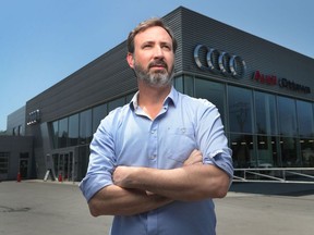 Mark Kaluski, chair of Vanier BIA, poses for a photo near the corner of Montreal Road and St Laurent Blvd in Ottawa Wednesday.