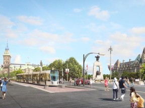 STO renderings envision a tramway running through Gatineau into Ottawa.
