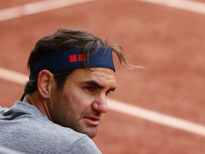 Switzerland's Roger Federer during a training session REUTERS/Denis Balibouse