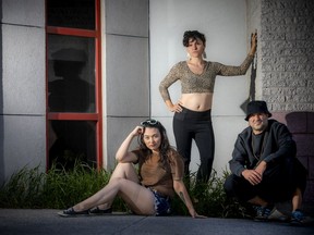 Silla and Rise, made up of L-R Charlotte Qamaniq, Charlotte Carleton, and Rise Ashen, Saturday, May 29, 2021. They are a Juno-nominated Ottawa-based trio that combines electronic music with Inuit throat-singing.