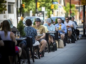 People were happy to be out enjoying the patios on Elgin Street, Saturday, June 12, 2021.