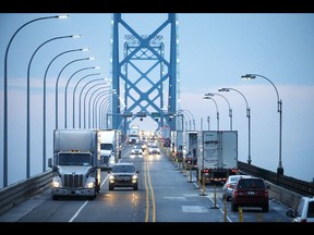 Files: Ambassador Bridge on the Canada-U.S. border in Windsor, Ont. connects to Detroit, Mich.