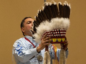 Chiefs honoured departing AFN National Chief Perry Bellegarde at Dakota Dunes Resort Hotel on Whitecap Dakota First Nation on May 27, 2021. (Saskatoon StarPhoenix / Michelle Berg)