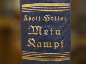 An edition of Adolf Hitler's Mein Kampf (My Struggle) at the library of the Deutsches Historisches Museum in Berlin.