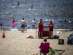 Lifeguards will be on duty at three city beaches starting Saturday. A small portion of Westboro Beach is open, but no lifeguards will be on duty.