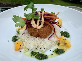 Loom Bistro's shrimp cake is just one of the many culinary delights found in Almonte, writes Peter Hum.