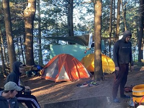 Outdoorsy friends Davis Moore and Isaac Sanderson say they're excited about the reopening of campsites, campgrounds and provincial parks in Ontario. They're planning to head back to Algonquin Park soon after a great trip with friends last summer, shown here.