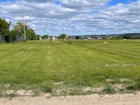 A field near the former Marieval Indian Residential School, where the Cowessess First Nation say they found the unmarked graves of hundreds of people, is seen near Grayson, Saskatchewan, Canada in a still image from video June 24, 2021.