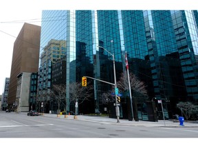 Empty streets in downtown Ottawa as workers — including public servants — stayed home during lockdown in the fight against the COVID-19 virus. Will the core spring back?