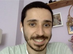 Cihan Erdal, a Carleton University PhD student, is seen here in a videoconference interview. He was released June 15 from a Turkish prison after 262 days.