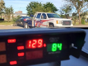Ottawa Police Services stopped a car on Bronson this morning going 129km in a 70km/hr area.