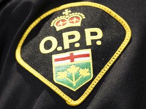 An Ontario Provincial Police logo.