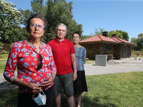 Patterson Creek-area residents Allison Dingle, Lois Hardy and Don Macdougall are among those critical of NCC plans to open a bistro in the park.