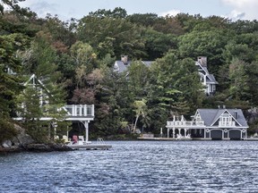 The cottage, right, of businessman and television personality Kevin O’Leary on Lake Joseph photographed Sept. 26, 2019.
