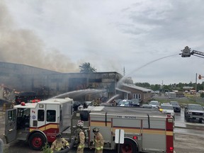 Ottawa Fire Services are on the scene of a fire at the Tomlinson Waste Recovery Centre in Carp. Photo Ottawa Fire Services