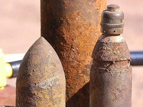 FILE: Ordnance at Petawawa. Shell casings discovered during early stages of a cleanup effort in 2019.