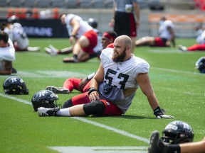 #53 offensive lineman Jakub Szott at Redblacks practice Monday, July 26, 2021, on the field at TD Place.



ASHLEY FRASER, POSTMEDIA