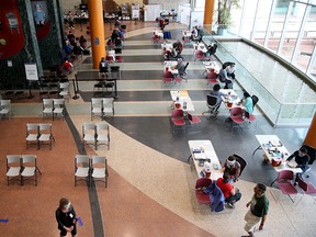 The Ottawa City Hall COVID - 19 vaccination centre in late July.