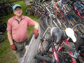 Bill Ryan has been collecting hundreds of bicycles that he plans to ship to Cuba this fall.