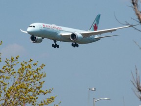 Air Canada Boeing 787 Dreamliner touches down at Toronto Pearson International Airport on Friday, April 23.