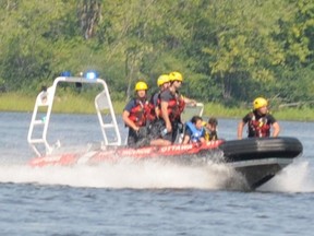 An August 2020 file photo of a water rescue team on the Ottawa River.