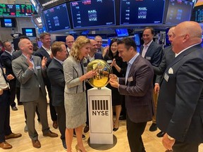 N-able executives and employees celebrate the company's IPO at the New York Stock Exchange on July 20, following its spinoff from Texas-based SolarWinds. Photo provided by N-able.