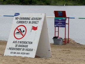 OTTAWA - July 9, 2021 - Mooney's Bay Beach in Ottawa Friday. Swimming 'not recommended' at all five city beaches due to rainfall.