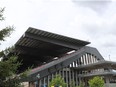 A photo taken Friday shows the north-side grandstand as well as the eastern exterior of the arena at Lansdowne Park.