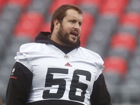 Ottawa Redblacks Alex Mateas during practice at TD Place in Ottawa, Oct. 30, 2018.